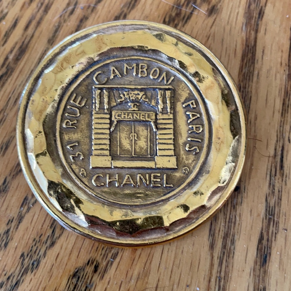 Chanel Gold-Tone Hammered 31 Rue Cambon Brooch